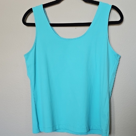 Chico's Tops - Chico's Tight Fit Sleeveless Scoop Neck Stretchy Turquoise Layer Tank Size 2 M/L